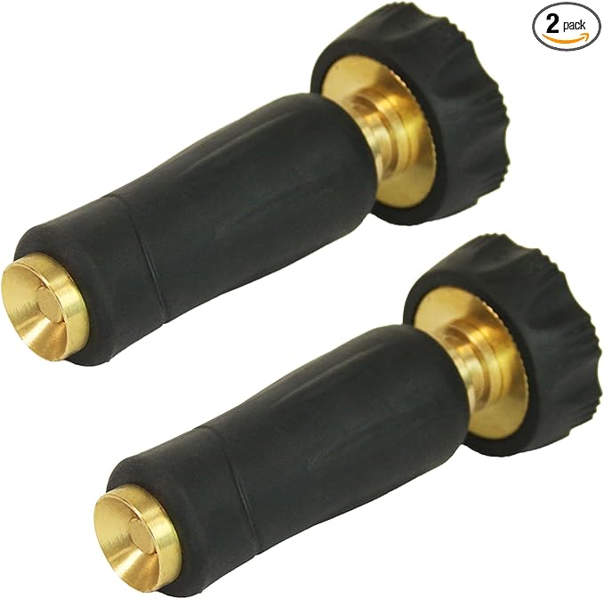 Chapin 6-9476: High Pressure 3.5-inch Brass Twist Hose Nozzle, Heavy-Duty Adjustable Garden Hose Nozzle, Gardening, Watering and Irrigation, Outdoor Cleaning, Set of 2-BloomoryGarden