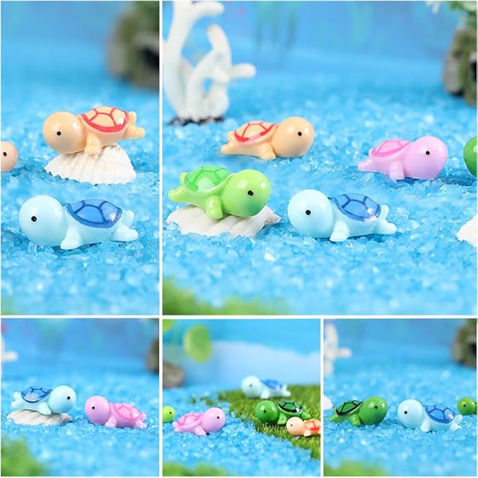 150 Pcs Miniature Sea Turtle Figurine Tiny Sea Turtles Mini Turtle Statue Animal Figure Sea Turtle for DIY Garden Decoration Fish Tank Cake Home Decor-BloomoryGarden