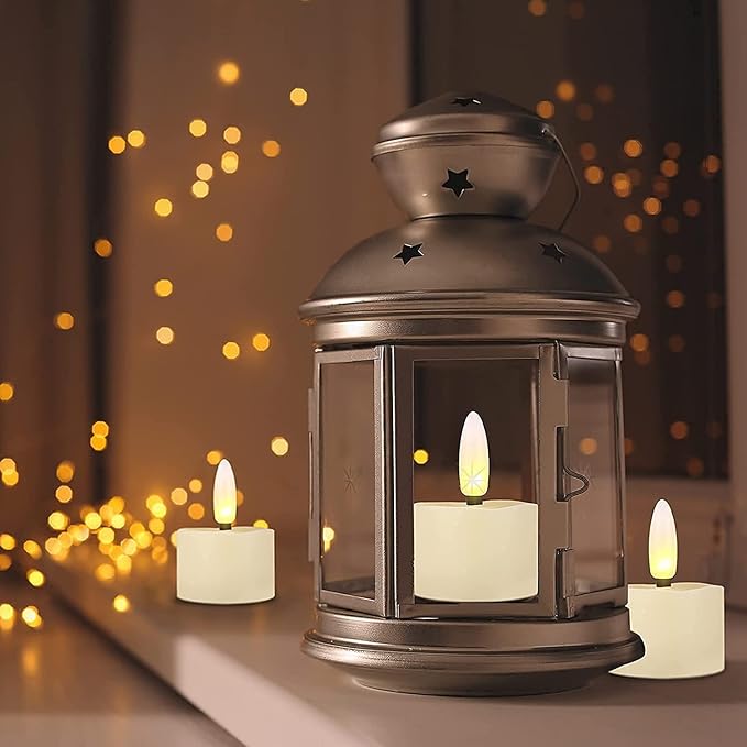 12 PCS 3D Wick Rechargeable Flameless Tealight Candles with Remote and Timer, Battery Operated Flickering LED Tea Lights, Durable & Lovely Fake Tea Candles, Ideal for Pumpkin/Bar/Party Decor-BloomoryGarden