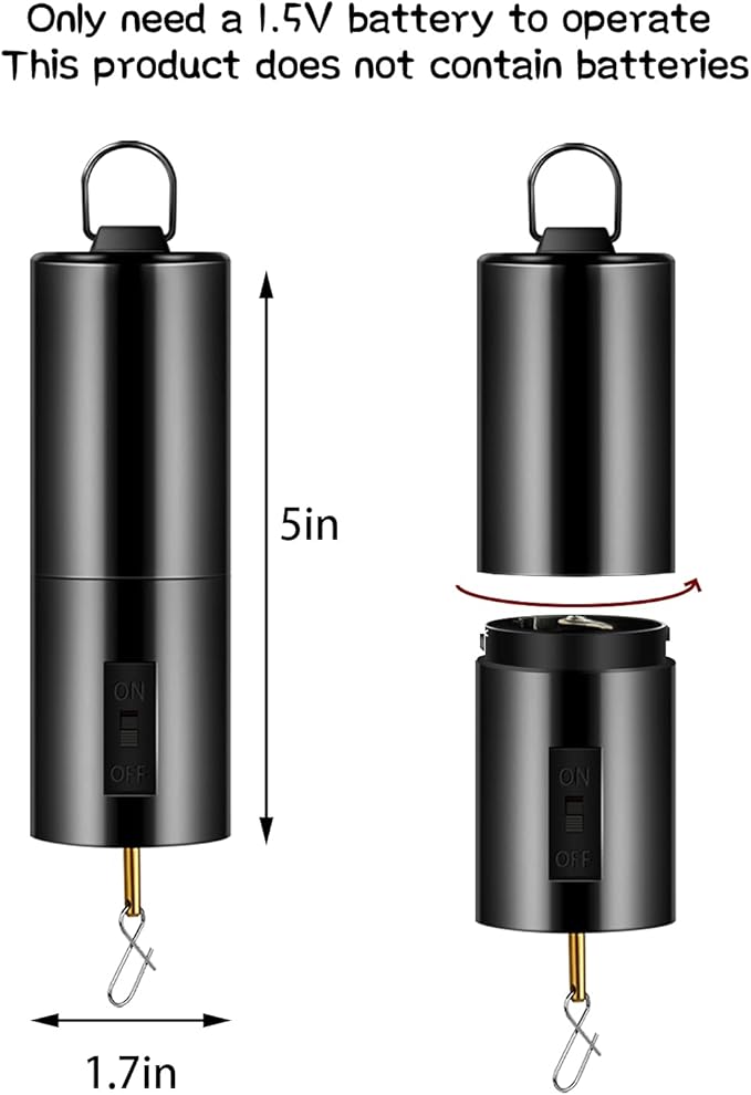 1 Piece Hanging Black Rotating Motor Wind Spinner Mobile Battery Operated Motor Multi-Purposes Rotatable Hook for Garden Decoration Accessory Supplies-BloomoryGarden