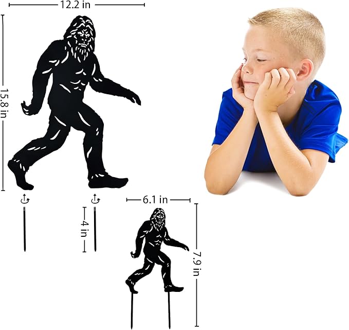 15.8 inch Bigfoot Metal Outdoor Decor Big Foot Sasquatch Gifts for Men/Women Bigfoot Silhouette Statues for Yard Art, Patio, Lawn, Forests, Garden Decor, Yard Display, Garden Decorations-BloomoryGarden