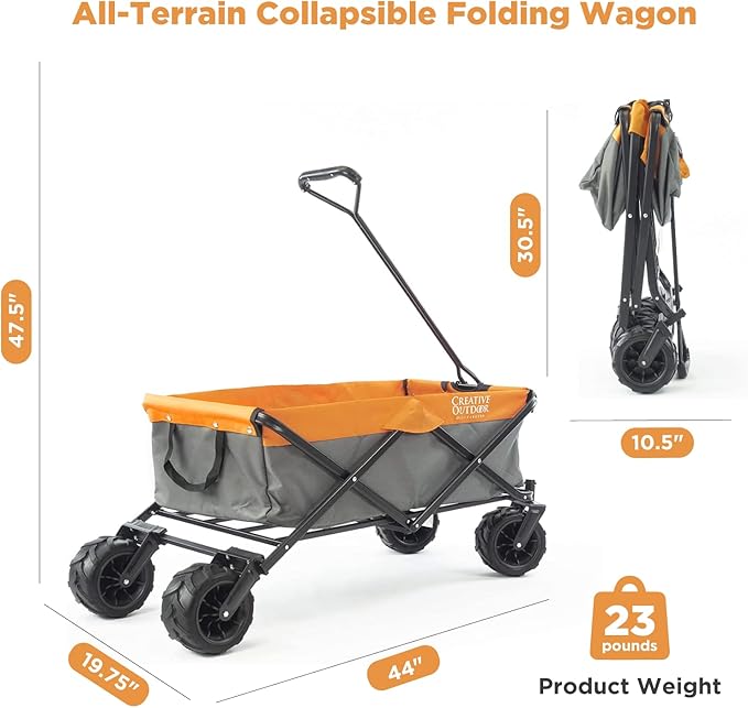 Creative Outdoor Original Folding Wagon All-Terrain Wheels-BloomoryGarden