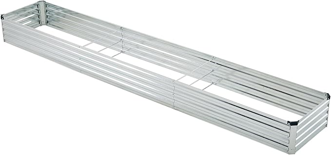 12x2x1ft Galvanized Raised Garden Bed,Outdoor Planter Box Metal Patio Kit Planting Bed for Vegetables Flowers Herb,Silver-BloomoryGarden