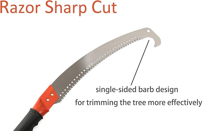 HOSKO 10FT Pole Saw for Tree Trimming, Long Extension Pruning Saw, Blade Tree Trimmer Pole, Manual Pole Cutter for, Yard Garden and Patios Trees Branches Cutting