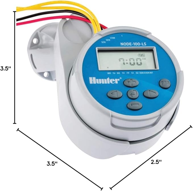 Hunter Industries Sprinkler NODE100 NODE-100 Battery Controller with Solenoid, Small, Blue