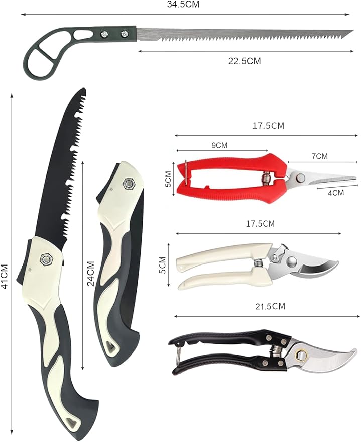5 Piece Gardening Scissors Folding Saw Pruner Set with Pruner Saw Hand Garden Clippers Set-BloomoryGarden