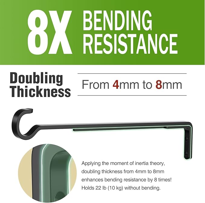 15 Inch 2 Black Pack Heavy Duty Outdoor Plant Hangers for Hanging Baskets, Iron Hanging Plant Brackets for Hanging Plants Outside, Metal Plant Hooks Plant Wall Hooks for Hanging Lantern, Bird Feeder-BloomoryGarden