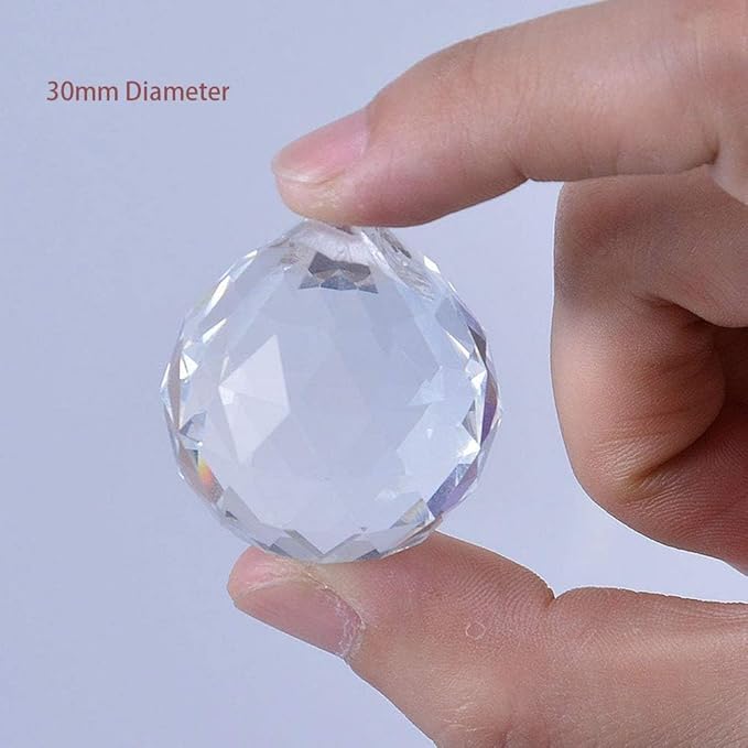 12 Pcs Crystal Ball Prism Suncatcher Rainbow Pendants Maker, 30mm Clear Glass Crystal Ball Prism,Hanging Crystals Prisms for Windows,for Feng Shui,for Home,Office,Garden Decoration-BloomoryGarden