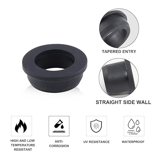 1 Inch Drill Hole, 5/8 Inch ID Silicone Rubber Grommets for Wiring, Automotive, Firewall Hole Plug, Top Hat Grommets for 5/8 Inch OD Vinyl Tubing in Hydroponic and Irrigation Systems, 10 Pack