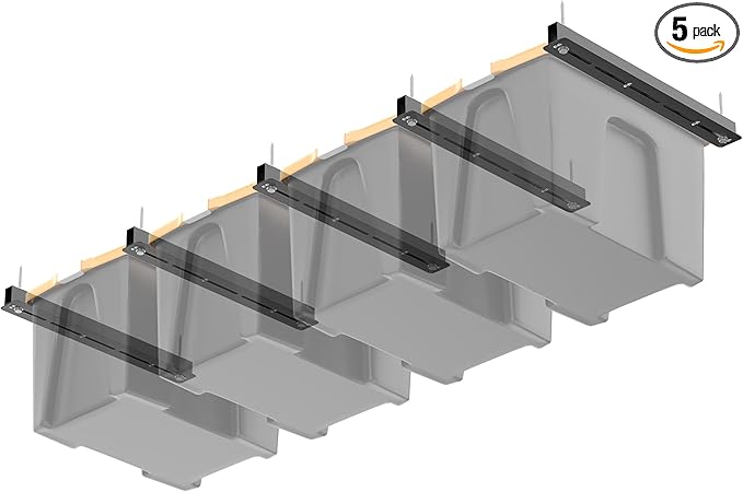 Ultrawall Overhead Garage Storage Rack, Heavy Duty Ceiling Storage Rack, 26 Inch Adjustable Ceiling Bin Storage System, 5 Sets for 4 Bins-BloomoryGarden