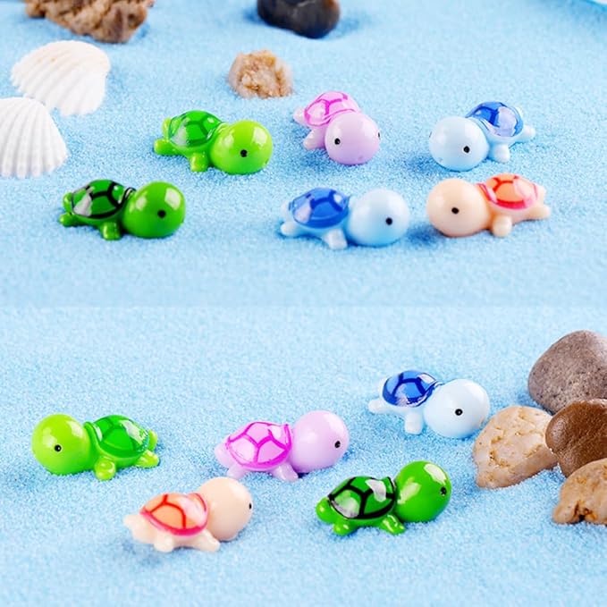 150 Pcs Miniature Sea Turtle Figurine Tiny Sea Turtles Mini Turtle Statue Animal Figure Sea Turtle for DIY Garden Decoration Fish Tank Cake Home Decor-BloomoryGarden
