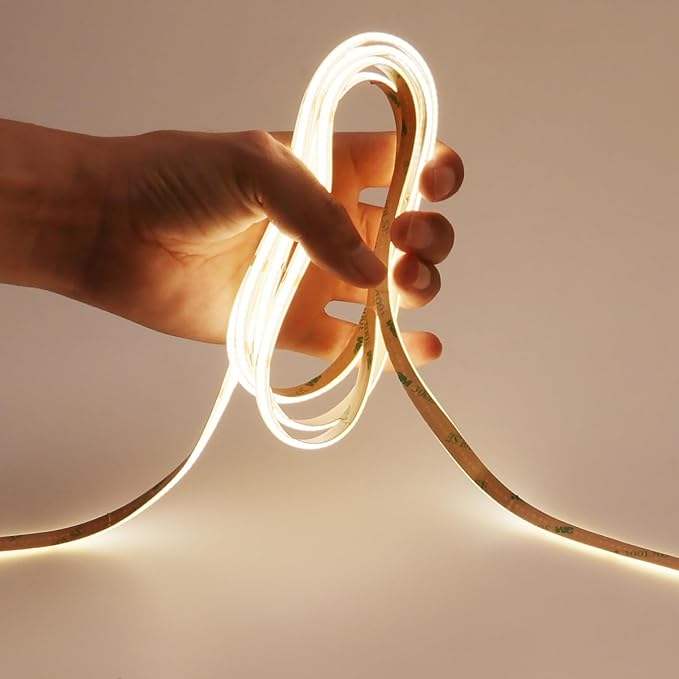 15M/49.2ft 24V COB LED Strip Light Waterproof IP65 Natural White 4000K Uniform Glow 5760LEDs CRI 93+ Flexible LED Tape Lights for DIY Cabinet Bedroom Kitchen Home Decor(No Power Supply)-BloomoryGarden