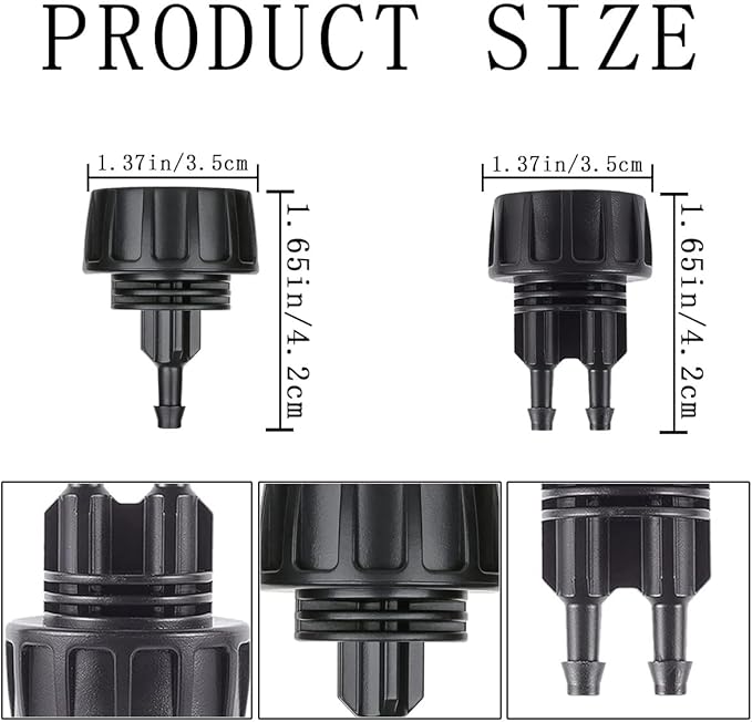 14 PCS Drip Irrigation Hose Connectors 1/4 Inch Water Drip Hose Adapter Connectors Garden Hose to 1/4" Drip Irrigation Parts Swivel Garden Faucet Single Head Double Head Hose Quick Connect Fittings-BloomoryGarden