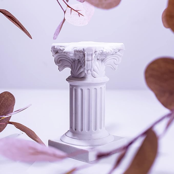 LIYAOLI 4pcs 2.7'' Cherub Decor & 2pcs Roman Decorative Columns Props Shooting,Little Angel Statues for Home Decor Adorable Music Small Angel Figurines-BloomoryGarden
