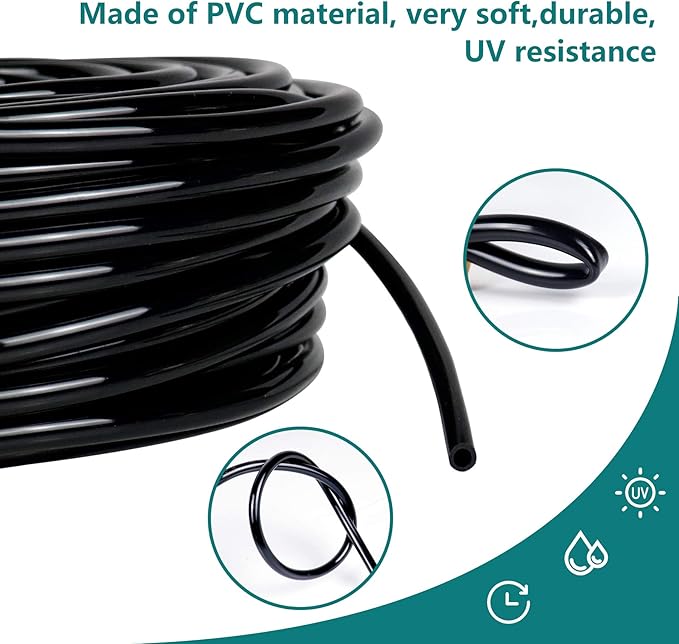 1/4 inch Blank Distribution Tubing Drip Irrigation Hose,50ft Soft Watering Tube for Small Lawn Garden Irrigation System-BloomoryGarden