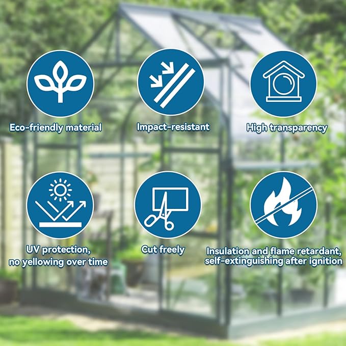 12 Pcs Polycarbonate Greenhouse Panels Waterproof UV Protected Polycarbonate Double Layer Polycarbonate Panels Sheet Corrugated Plastic for Greenhouse, Outdoor, Plant Stand Roof(4' x 2' x 0.24'')-BloomoryGarden