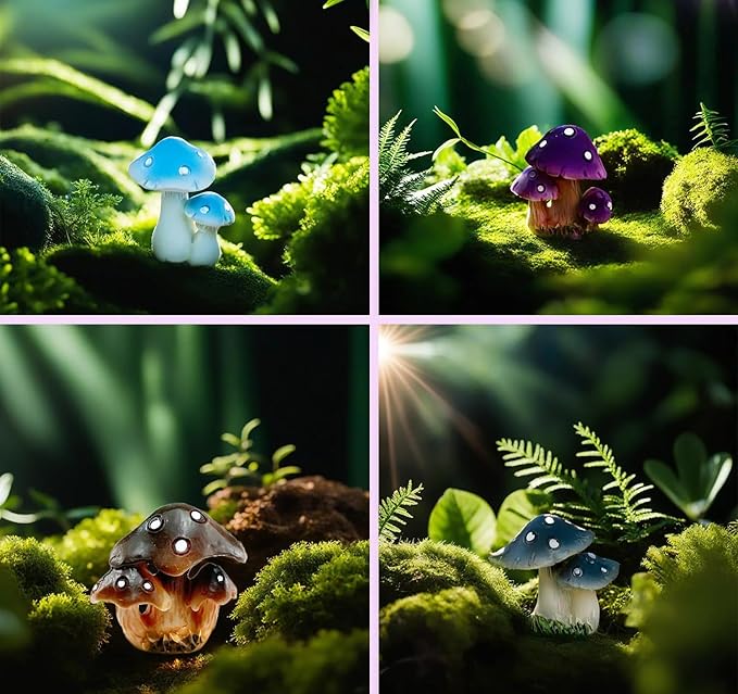 12 Pcs 1.5 to 1.8 Inch Resin Mushroom,Cute Mushrooms Fairy Garden Mushrooms Ornaments for Outdoor Decoration,Home Décor,Cake Decoration,DIY Bonsai Craft …-BloomoryGarden