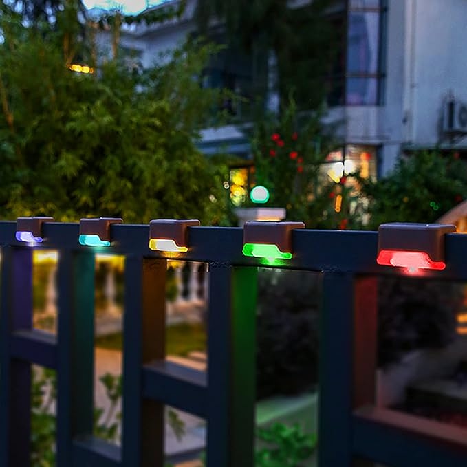 16 Pack Solar Deck Lights Outdoor, Solar Step Lights LED Waterproof Outdoor Lights Patio Decor for Stair Patio Yard Path and Garden, Color Changing-BloomoryGarden
