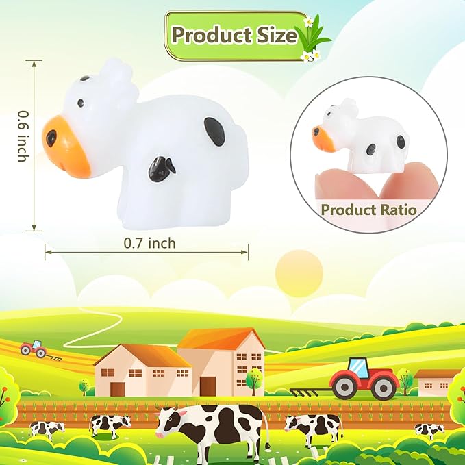 138 Pcs Mini Resin Cows Bulk Animals for Hiding Small Plastic Cows Statues Little Perfect for Forest Figures and More Adorable Landscape Fairy Outdoor Moss Garden DIY Ornament-BloomoryGarden