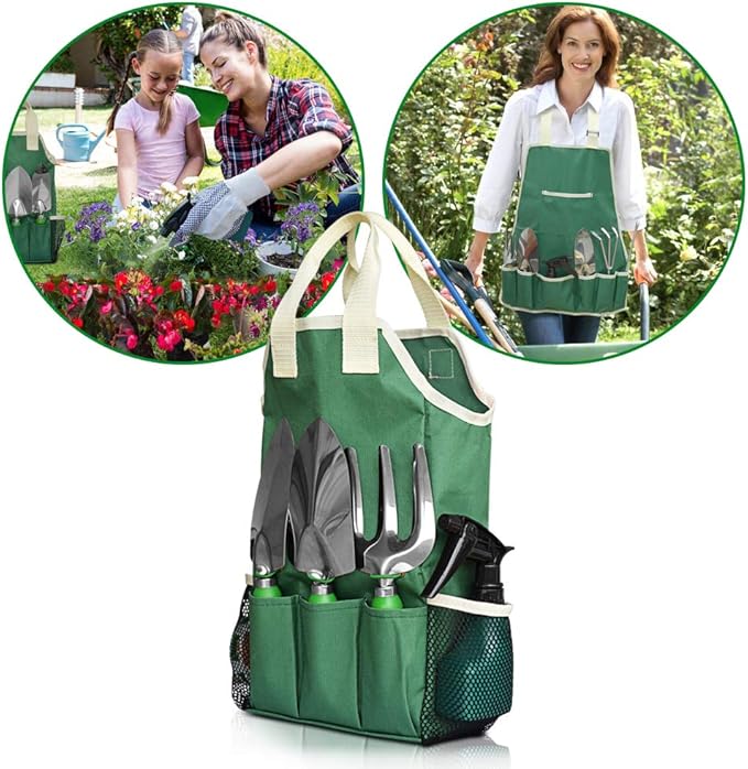 11-Piece Gardening Tool Set, Garden Tool Kit with Tote Bag, Adjustable Apron, and Gardening Accessories, Perfect Gardening Gifts for Women and Men-BloomoryGarden