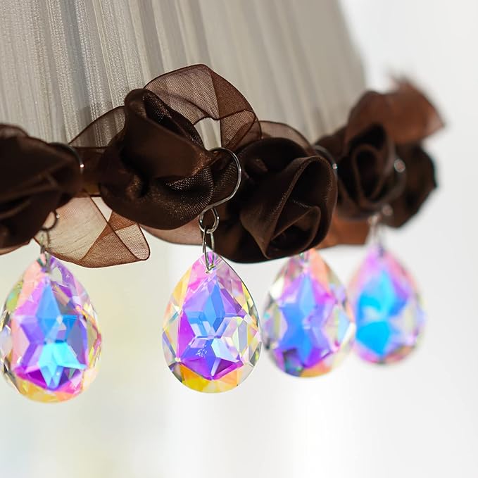 10pcs 38mm Suncatcher Crystal Teardrops Chandelier Parts,Chandelier Crystal Prisms Pendants with Hook,Hanging Crystals for Lamp Window Christmas Tree Decoration(AB Colors)-BloomoryGarden
