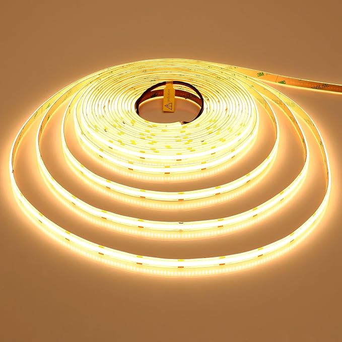 10M/32.8ft 24V COB LED Strip Light Waterproof IP65 Warm White 3000K Uniform Glow 3840LEDs CRI 93+ Flexible LED Tape Lights for DIY Cabinet Bedroom Kitchen Home Decor(No Power Supply)-BloomoryGarden