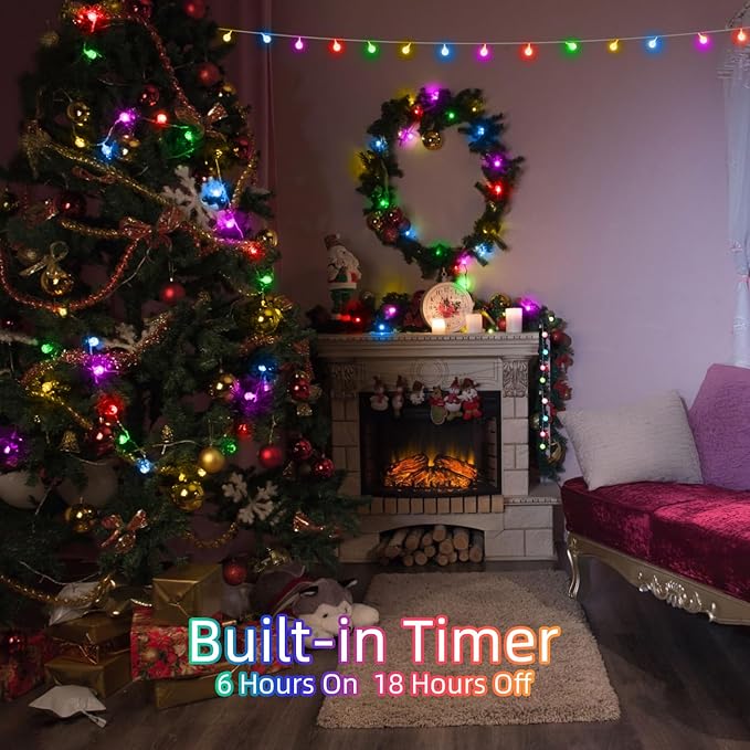 120 LED String Lights 40ft, 9 Lighting Modes Plug in Fairy String Lights for Bedroom Classroom Patio Garden Wedding Party Christmas Outdoor Indoor Decorations (Warm White to Multicolor)-BloomoryGarden