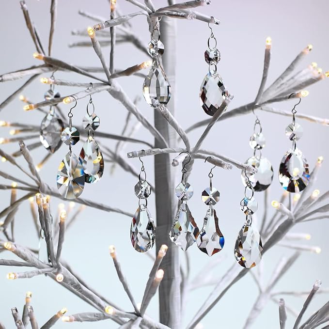 12pcs Glass Crystal Chandelier Prisms, Rainbow Hanging Crystals Suncatcher for Windows, Home Decoration-BloomoryGarden