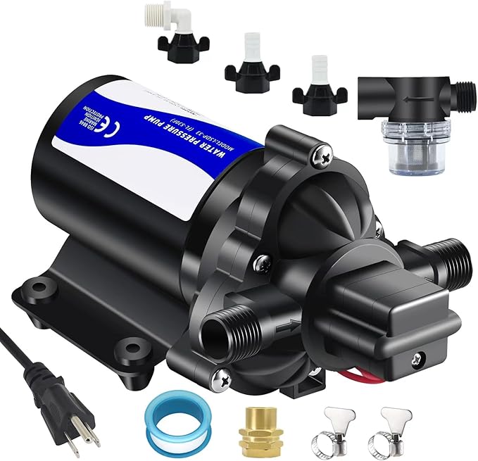 110V On Demand Water Pump 50 psi Water Pressure Booster for Home Utility Water Transfer Circulating Pump for Garden Hose Parts Washer Pump-BloomoryGarden