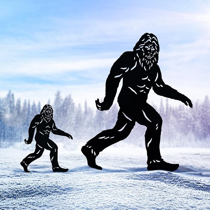 15.8 inch Bigfoot Metal Outdoor Decor Big Foot Sasquatch Gifts for Men/Women Bigfoot Silhouette Statues for Yard Art, Patio, Lawn, Forests, Garden Decor, Yard Display, Garden Decorations-BloomoryGarden