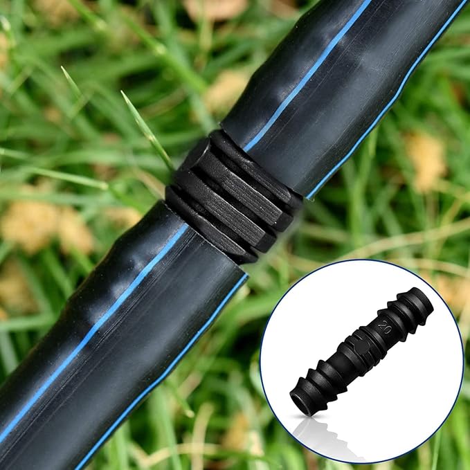 Maitys Irrigation Fittings Kit for Tubing 32 Piece Set, 8 Tees, 8 Couplings, 8 Elbows and 8 End Cap Plugs Barbed Connectors for Drip Sprinkler Systems, Garden, Patio, Lawn or Flower Bed (1/2 Inch)-BloomoryGarden