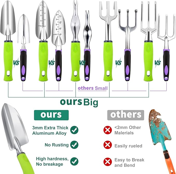 84 PCS Garden Tools Set,10pcs Succulent Tools Set Included 6pcs Large Heavy Duty Aluminum Gardening Hand Tools 12.5IN with Garden Tool Bag,Gloves Sprayer etc.Gardening Gifts for Men Women Garden Gifts-BloomoryGarden