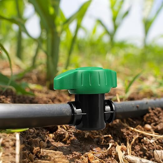 1/2 Inch Drip Irrigation Barbed Valve, 8 Pack 1/2" Drip Barbed Shut Off Valves for 1/2 in. Drip Irrigation Tubing (.570-. 620" ID), 1/2" in-Line Cut Off Switch Valves for Drip Sprinkler System
