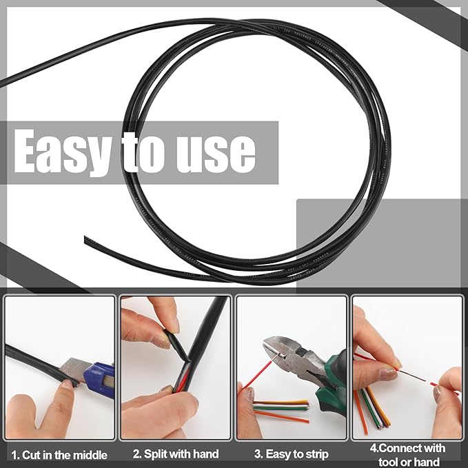 Hoolerry Solid Sprinkler System Wire 18 Gauge Irrigation Wire with UV Resistant PVC Jacket Sprinkler Cable for Underground Irrigation Field Central Control System 30v Ul Listed(18/7, 100 Ft)