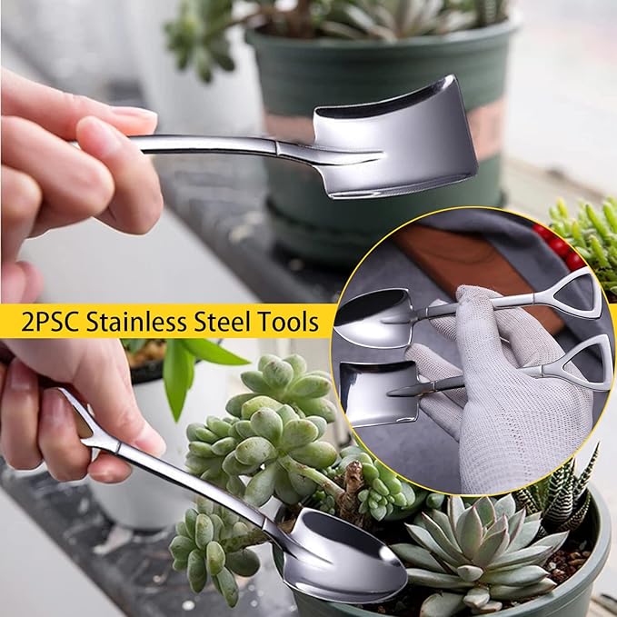 12 Pcs Succulent Tools Set Mini Transplanting Garden Tools Kit for Indoor Gardening Flower Pot Cactus Care-BloomoryGarden