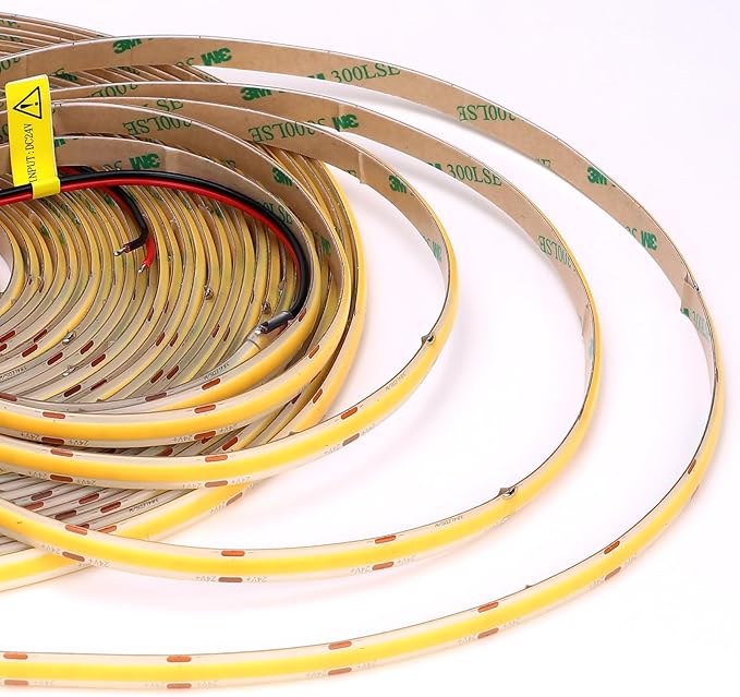15M/49.2ft 24V COB LED Strip Light Waterproof IP65 Cool White 6000K Uniform Glow 5760LEDs CRI 93+ Flexible LED Tape Lights for DIY Cabinet Bedroom Kitchen Home Decor(No Power Supply)-BloomoryGarden