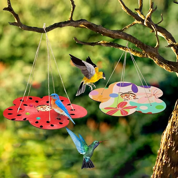 12 Pack Bird Feeder Craft Kits for Kids Ages 3-5 4-8 8-12, DIY Wooden Art Painting Outdoor Bulk Toys for Boys & Girls, Easter Christmas Gifts, Party Favor Gifts for Nature Loving Children-BloomoryGarden