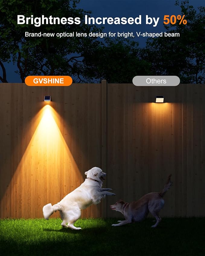 12 Pack Decorative Solar Powered Fence Lights Outdoor Waterproof with Warm White LED Spot Lens, for Outside Deck, Patio, Yard, Rail, Garage, Designed for Wall Lighting, Easy Install ( White Shell )-BloomoryGarden