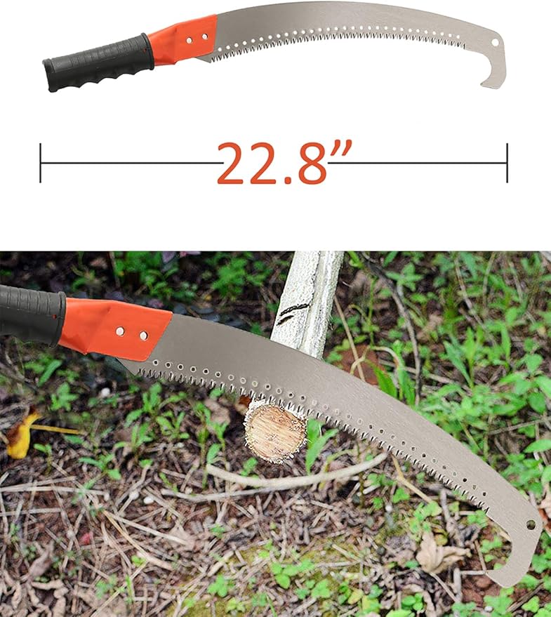 HOSKO 10FT Pole Saw for Tree Trimming, Long Extension Pruning Saw, Blade Tree Trimmer Pole, Manual Pole Cutter for, Yard Garden and Patios Trees Branches Cutting