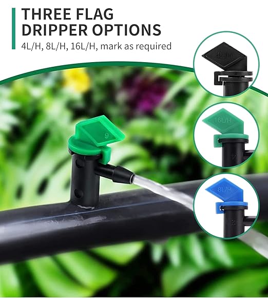 1/4 Drip Irrigation Fittings, 210 Pcs 1/4 Drip Irrigation Connectors Irrigation Fittings Kit for Flower Pot Garden Lawn (Spray,Micro Dripper,Straight Barbs,Tees,Elbows,End Plug,4-Way Coupling)-BloomoryGarden