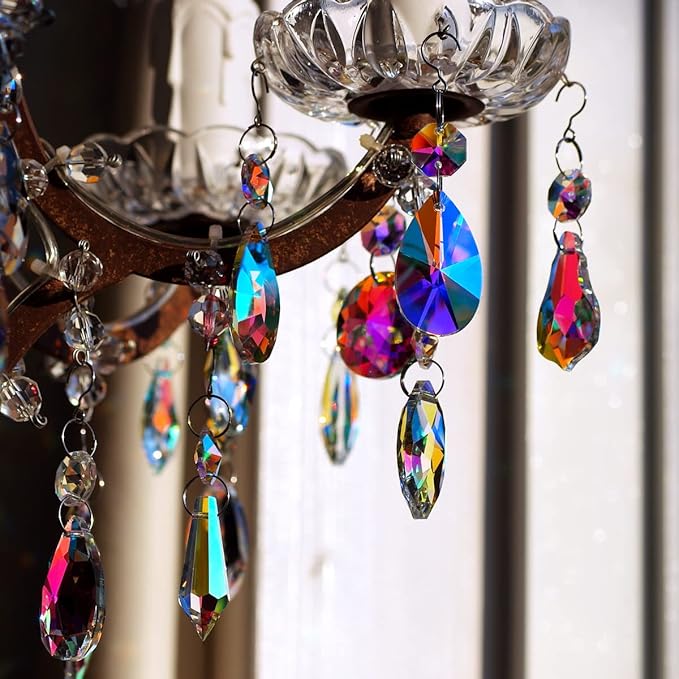 12pcs Hanging Glass Crystals Prism for Windows, Chandelier Decoration, Rainbow Maker Suncatcher-BloomoryGarden