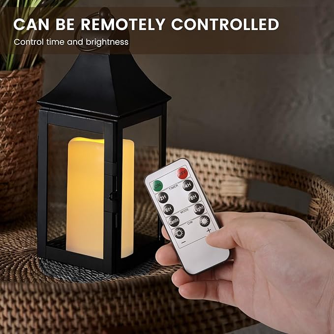 12PACK Waterproof Flameless Candles with Remote Control Candle, Battery Operated Flickering LED Pillar Candle Plastic,Large Size(D3 x H5.5) for Outdoor/Indoor Decoration Wedding, Party, Birthday-BloomoryGarden