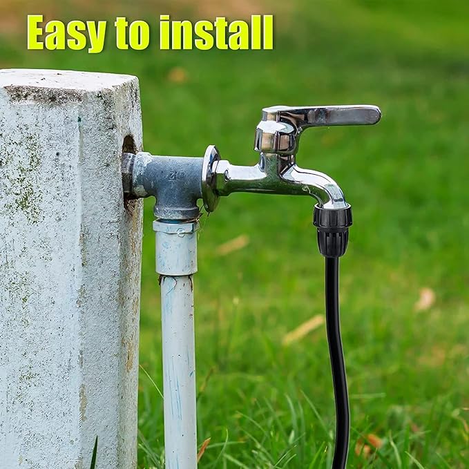 1/2 Inch Drip Irrigation Tubing Faucet Adapter 3 Pack, 3/4" to 1/2" Irrigation Hose Adapter, 3/4 Inch Faucet Connector Garden Hose Adapter