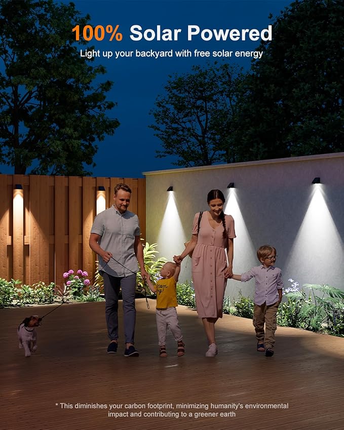 12 Pack Decorative Solar Powered Fence Lights Outdoor Waterproof with Cool White LED Spot Lens, for Outside Wall, Deck, Patio, Yard, Rail, Garage, Pool, Designed for Enhanced Security, Easy Install-BloomoryGarden
