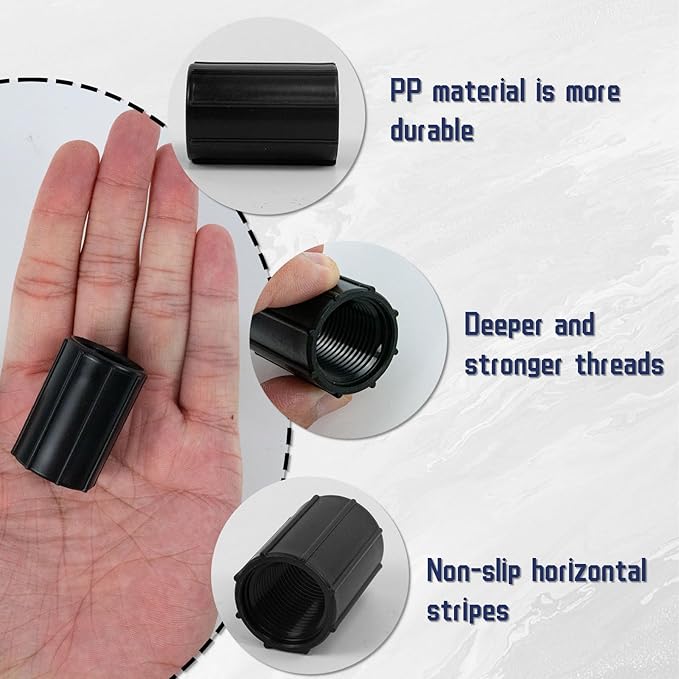 12 Pcs 1/2 Inch Female Threaded PVC Fitting Black PVC Female Adapter Pipe Fittings Drip Irrigation System for Irrigation Pipes Riser Extension (Black)-BloomoryGarden