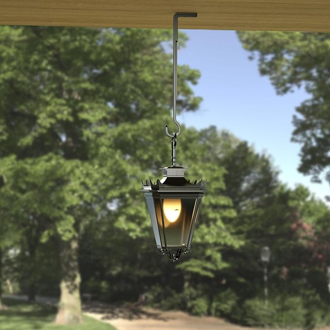 15 Inch 2 Black Pack Heavy Duty Outdoor Plant Hangers for Hanging Baskets, Iron Hanging Plant Brackets for Hanging Plants Outside, Metal Plant Hooks Plant Wall Hooks for Hanging Lantern, Bird Feeder-BloomoryGarden