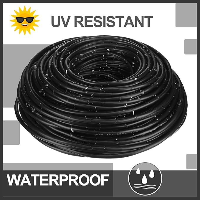 Hoolerry Solid Sprinkler System Wire 18 Gauge Irrigation Wire with UV Resistant PVC Jacket Sprinkler Cable for Underground Irrigation Field Central Control System 30v Ul Listed(18/7, 100 Ft)