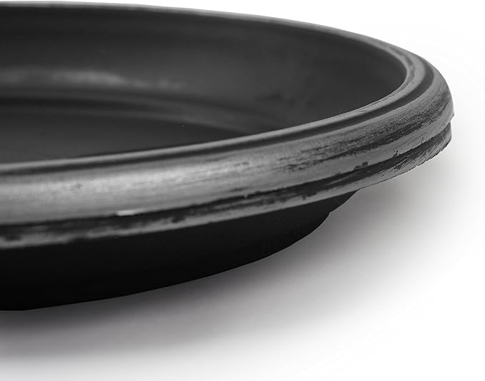 11" Decorative Heavy Duty Tray/Saucer (2 Pack) Rustic Medieval/French Country Look, Pot/Planter Base for Indoor/Outdoor Decor Use. Long Lasting, Reusable Light Weight (11 inches, Silver)-BloomoryGarden