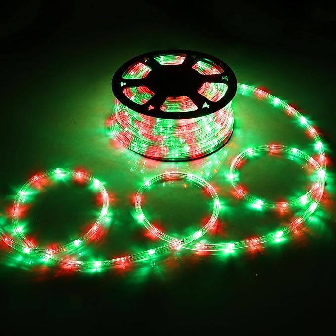 150ft LED Rope Lights Outdoor, 1080 LED Connectable and Flexible Tube Lights with 8 Modes, Waterproof LED Rope Lighting for Garden Patio Pool Bedroom PartyIndoor Outdoor Christmas Decor (Red & Green)-BloomoryGarden