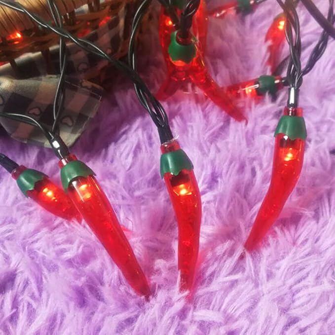 100 LED Chili Shape Fairy String Lights, Solar Operated, Red, 10m Length, Outdoor Use, Wedding, Christmas Decoration-BloomoryGarden
